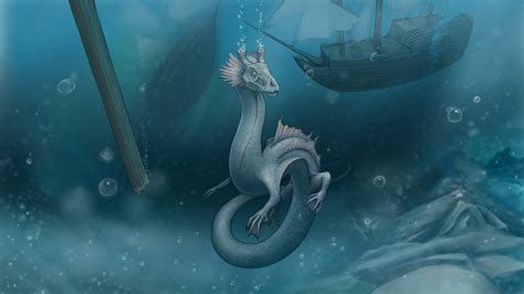 Wallpaper Dragons Underwater world Fantasy 3840x2160