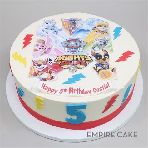 Paw Patrol - Mighty Pups (edible print with fondant details) - Empire Cake