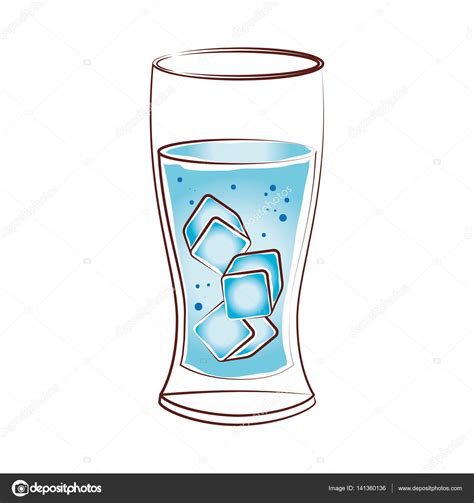 Dibujo De Un Vaso Con Agua - Ilustración de Vaso De Agua Divertido Lindo Kawaii y más ...