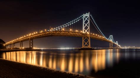 Night Bridge Bay At With Moon And Stars Backgrounds | JPG Free Download - Pikbest