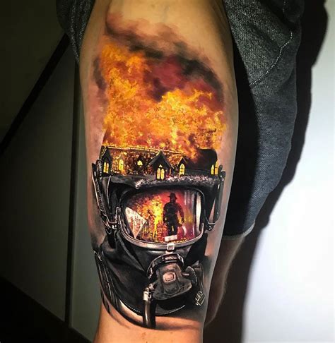 Firefighter Piece | Fire fighter tattoos, Firefighter tattoo sleeve ...