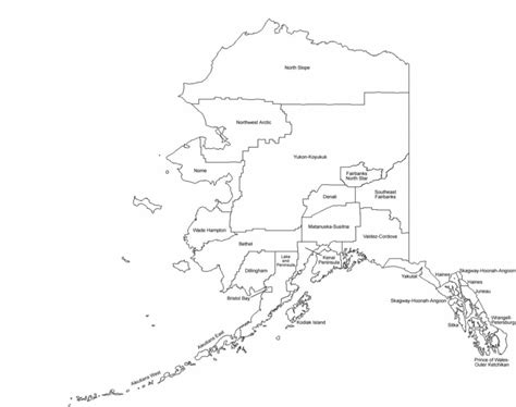 Alaska Borough Map With Borough Names Free Download | Printable Map of The United States