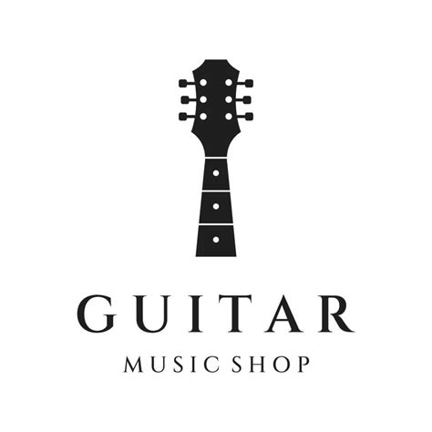 Logo design for simple guitar musical instruments, music, bands, live ...