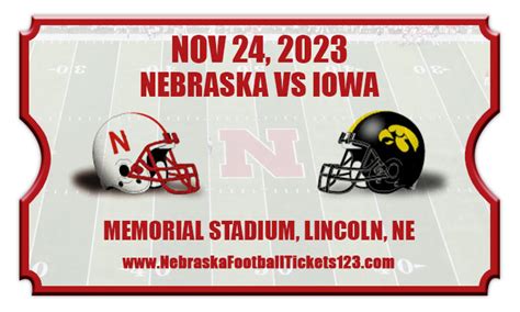 Nebraska Cornhuskers vs Iowa Hawkeyes Football Tickets | 11/24/23