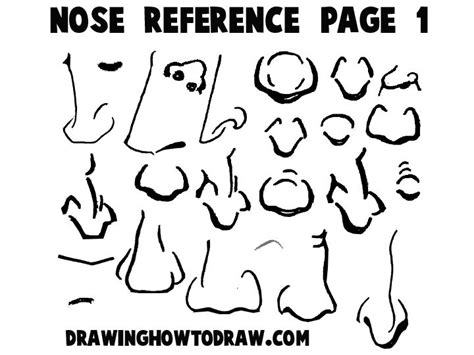 Cartoon Noses Reference Sheets and Examples for Drawing Practice – How to Draw Step by Step ...