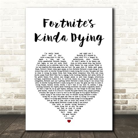 McCreamy Fortnite s Kinda Dying Script Heart Song Lyric Art Print ...