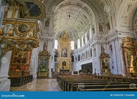 Saint Michael Cathedral Cathedral (Munich) Hall Interior Stock Photo ...