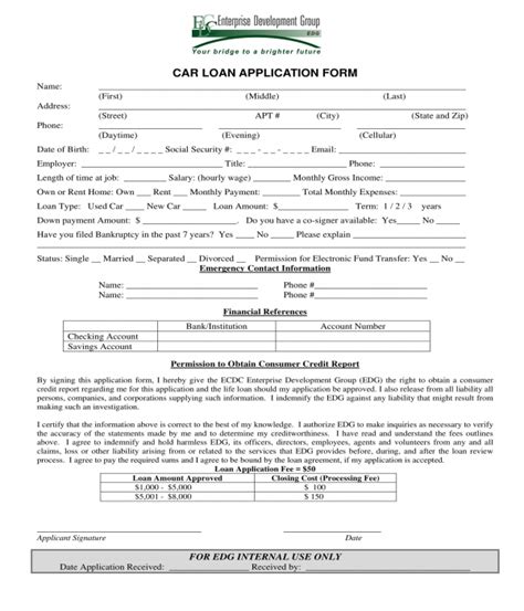 FREE 4+ Car Loan Application Forms in PDF | MS Word