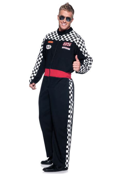 Mens Plus Race Car Driver Costume 2X