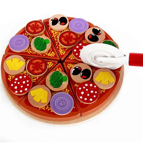 Infant Shining Wood Toys Cutting Pizza Children Gift Educational Toys More Than 2 Years Old-in ...