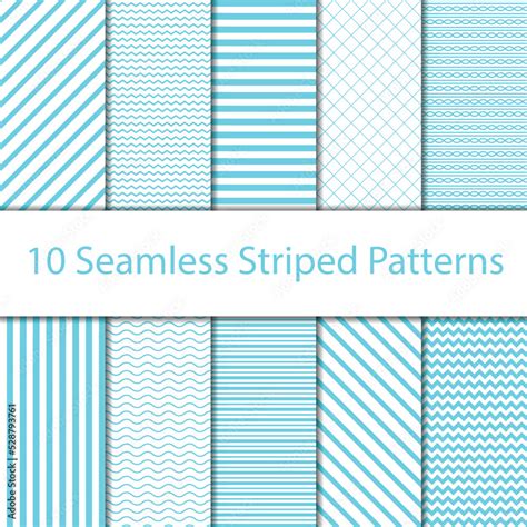 10 seamless light blue striped patterns Stock Vector | Adobe Stock