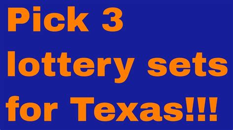 Pick 3 lottery sets for Texas!!! - YouTube