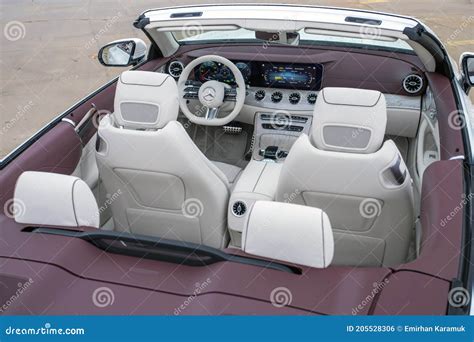 Mercedes E 300 Cabriolet Interior Editorial Photo - Image of screen ...