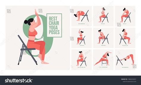 Chair Yoga Poses Chair Stretching Exercises Stock Vector (Royalty Free ...