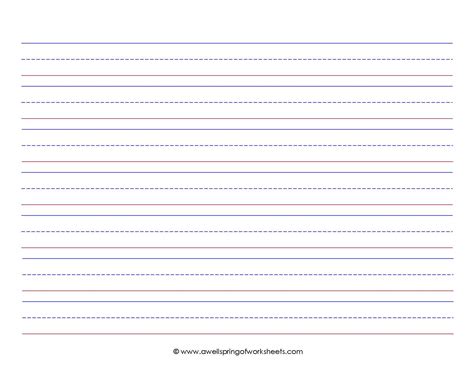 Primary Lined Paper for Kindergarten