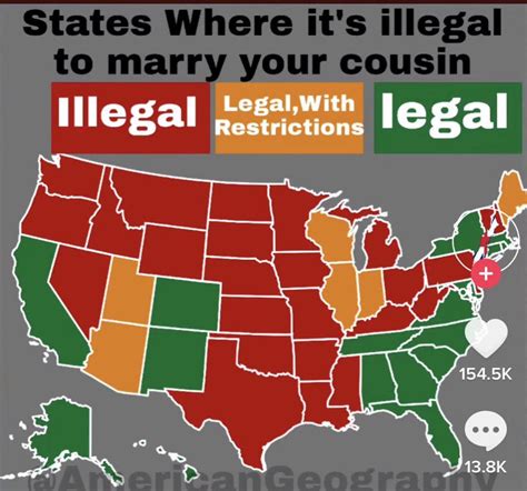 Legality of marrying your first cousin : r/Maps