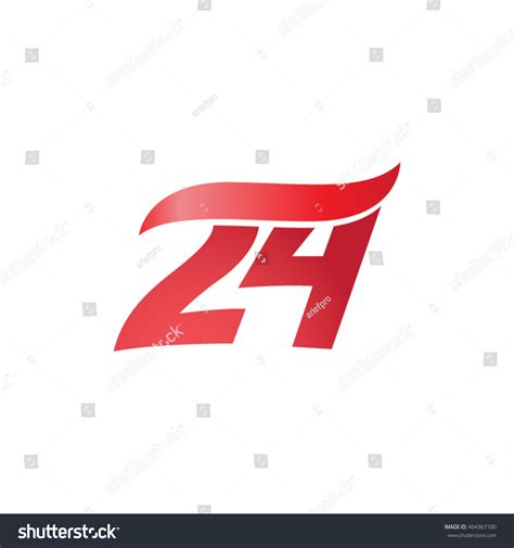 Number 24 Swoosh Design Template Logo Stock Vector (Royalty Free ...