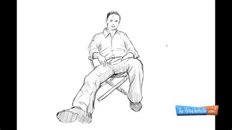 How to Draw a Person Sitting Down - YouTube