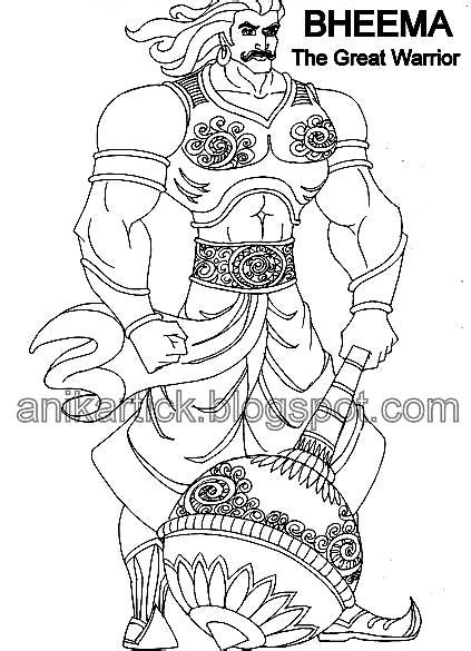 "Learn ART - Lead SMART"- Anikartick: MAHABHARATA - BHEEMA the Warrior in my Colour Art ...