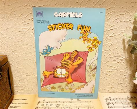 Garfield Sticker Fun Book Precut Stickers Coloring Book Out of - Etsy