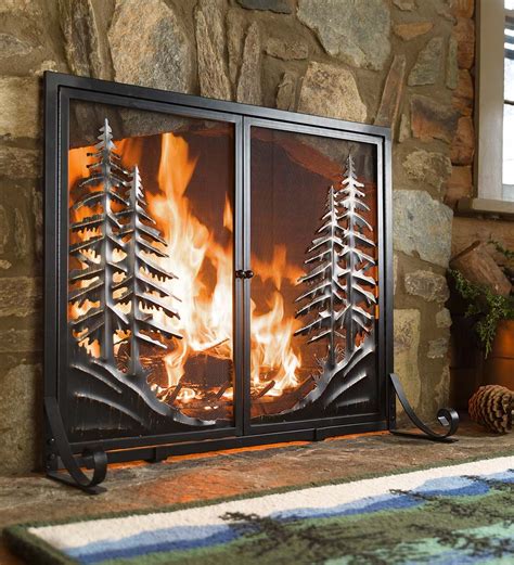 Bronze Fireplace Screen With Doors / Open one or both doors for easy ...