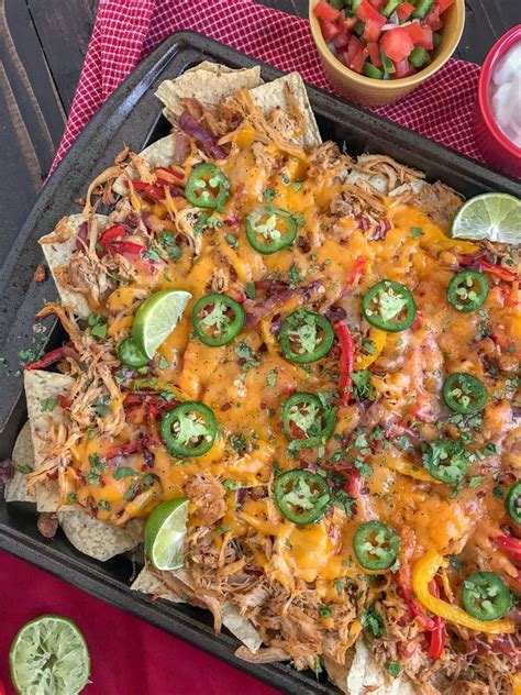 Loaded Chipotle Chicken Carnitas Nachos | With Peanut Butter on Top