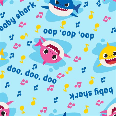 Cotton Woven – Spring Creative – Baby Shark Music Toss – Seweird Fabric