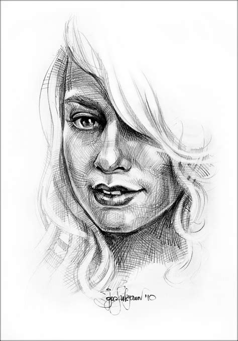 Blond Female Portrait Sketch