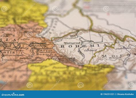 Structure Background of an Ancient Map of Bohemia, Ancient Europe Stock ...