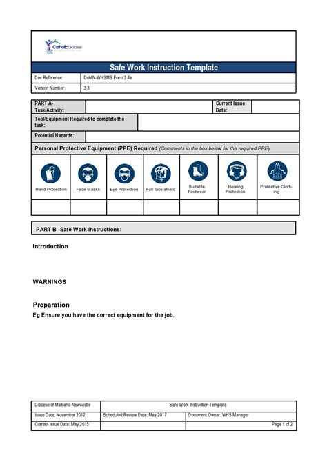 Work Instructions Templates