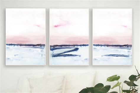 Set of 3 Abstract Art Prints, Bedroom Wall Art, Printable Print Set ...