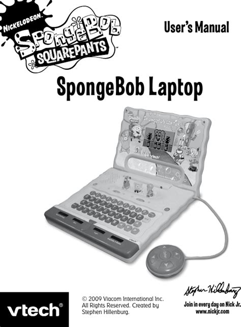 Vtech Spongebob Laptop Owners Manual