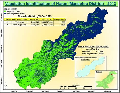 Classified map of District Mansehra obtained using Landsat-8 satellite ...