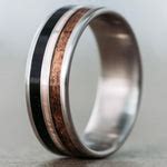 Men's Titanium Wedding Band | WWII Battleship Teak & US Navy Uniform – Rustic and Main