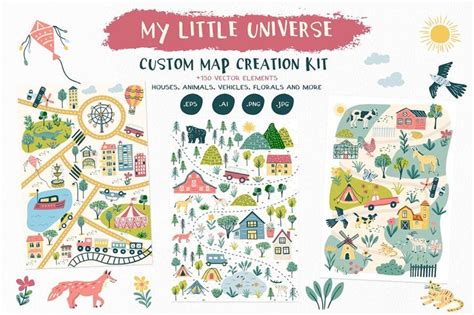 My Little Universe-Map Creation Kit | Map creator, Illustrated map ...