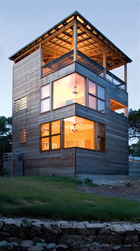 Tower Home Architecture in Wood and Stone