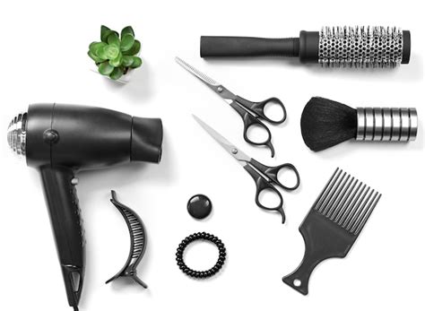 Premium Photo | Barber set with tools and equipment isolated on white