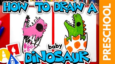 How To Draw A Baby Dinosaur Hatching From An Egg