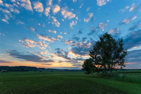 Green Meadow Landscape at Sunset Free Photo Download | FreeImages