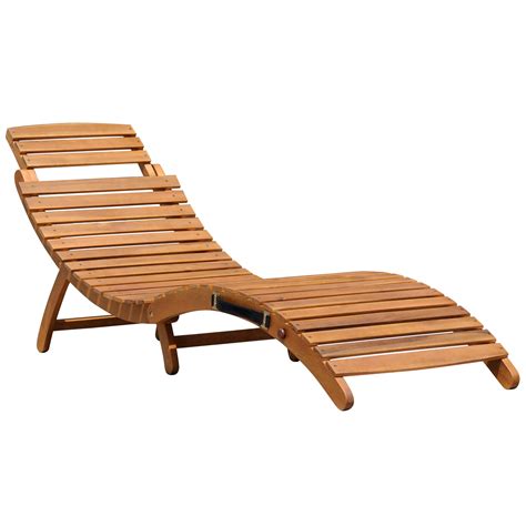 Charles Bentley Large Folding Curved Reclining Wooden Sun Lounger Patio ...