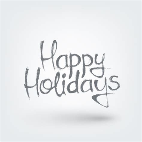 Premium Vector | Happy holidays text design hand drawn words on white ...