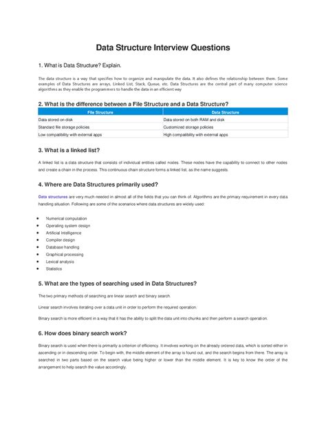 Data Structure Interview Questions and Answers - Data Structure ...