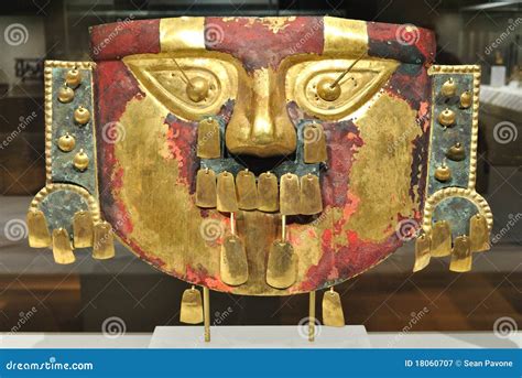 Ancient Gold Inca Mask editorial photography. Image of ancient - 18060707