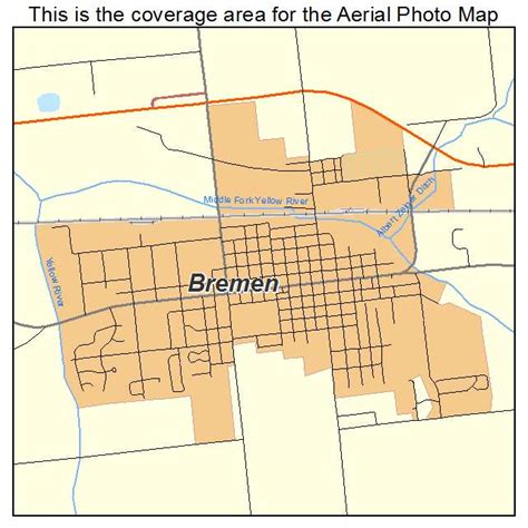 Aerial Photography Map of Bremen, IN Indiana