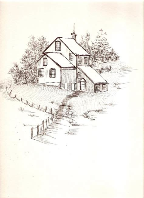 Old Farmhouse Drawing by Barbara Cleveland