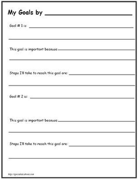 Printable Worksheets for Back to School Goal Setting | Goals worksheet, School goals, Smart ...