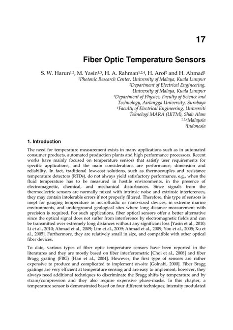 (PDF) Fiber Optic Temperature Sensors