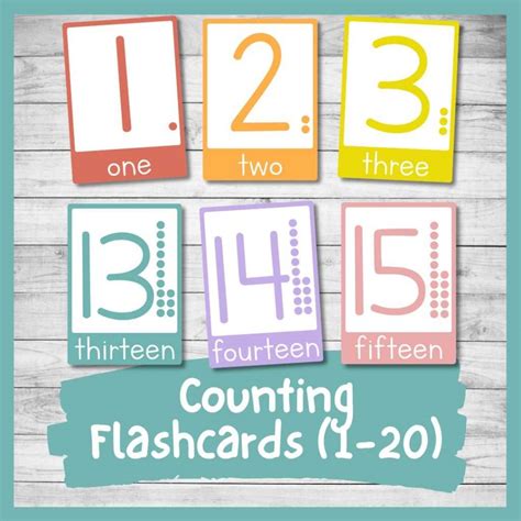 Printable Number and Counting Flashcards 1-20 (For kindergarten and Preschool) - Nurtured Neurons