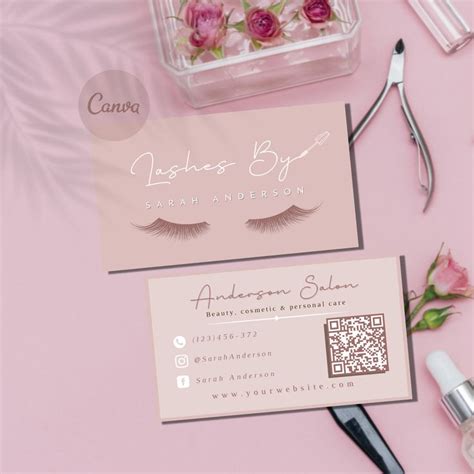 LASH BUSINESS CARDS, Minimalist Pastel Pink Lash Extension Business ...