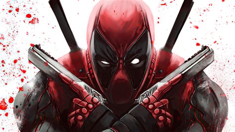 4K, digital painting, Deadpool, Deadpool 2, artwork, fan art, digital art, white background, HD ...